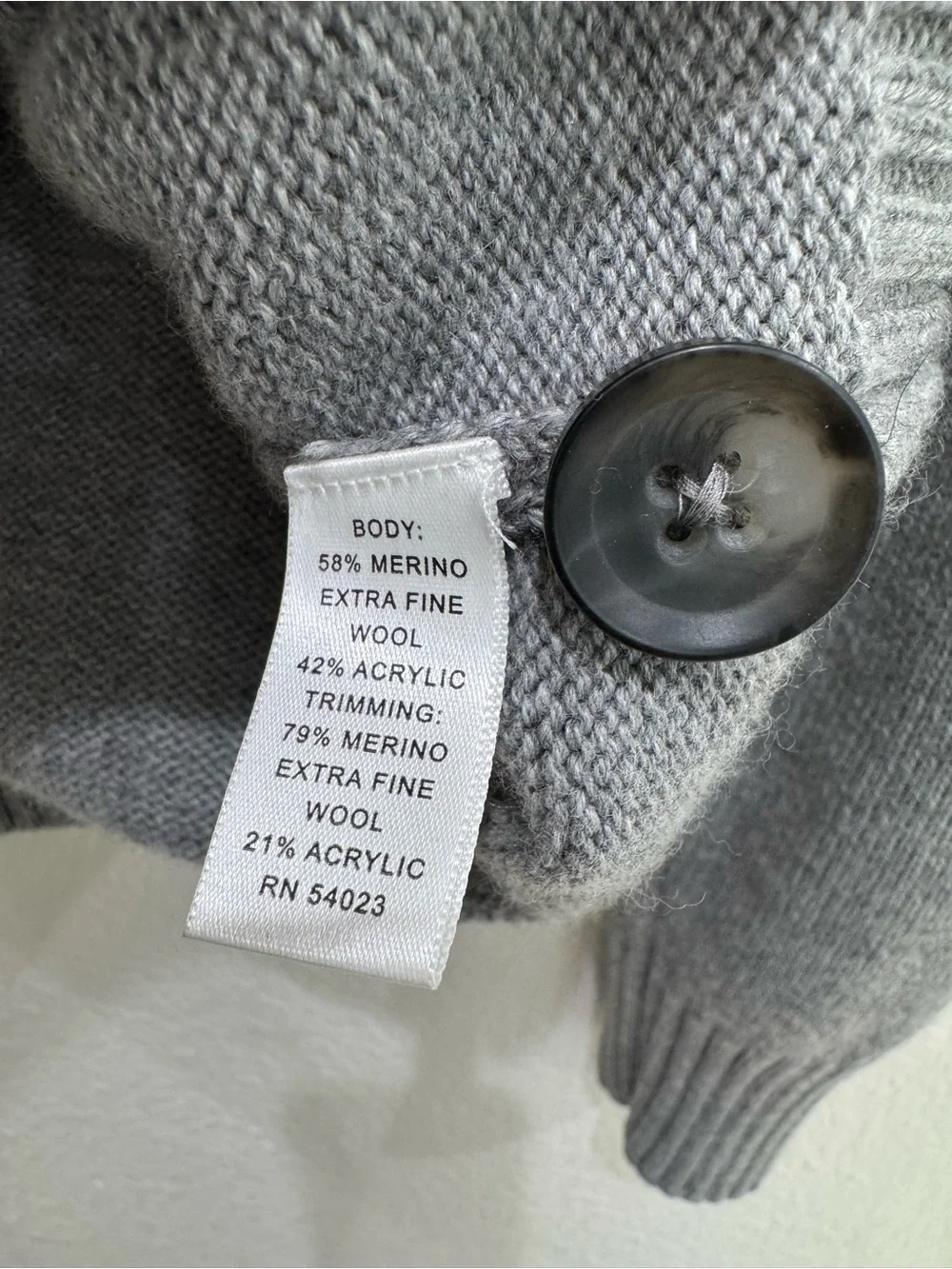 Banana Republic Mad Men Merino Wool Shawl Cardigan Sweater Gray Mens Medium